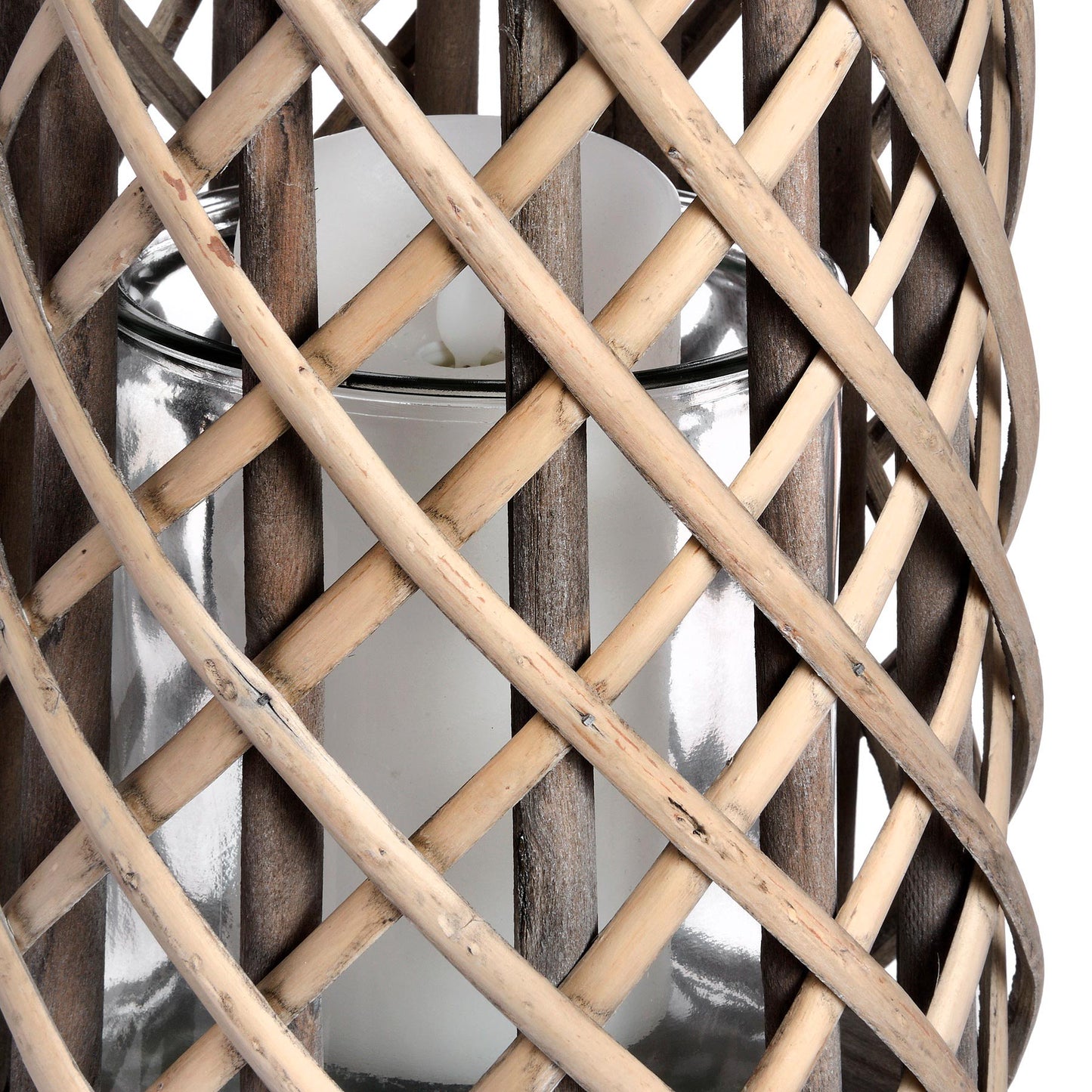 Charming Wicker Hurricane Lantern - Medium