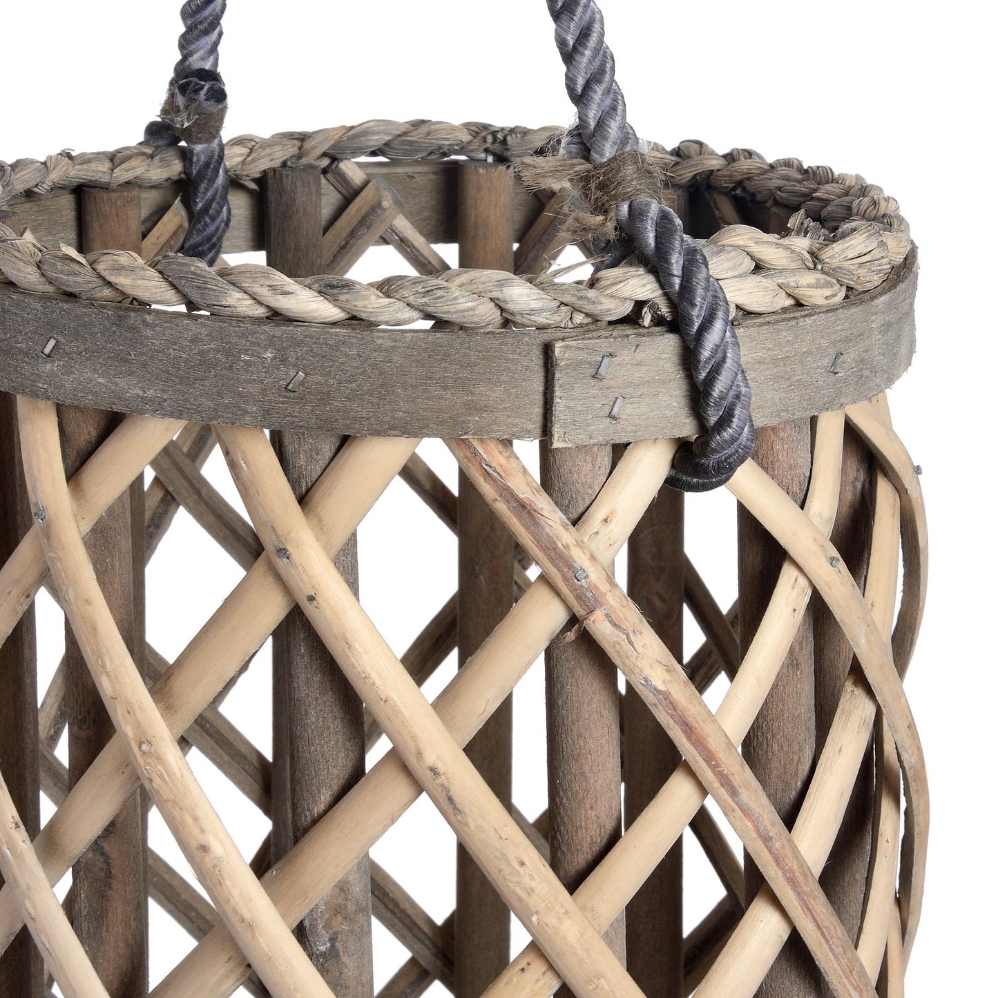 Charming Wicker Hurricane Lantern - Medium