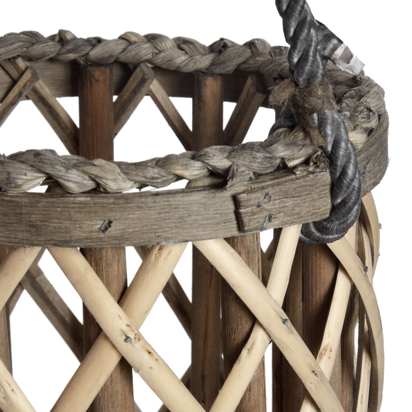 Cosy Glow Wicker Hurricane Lantern - Small