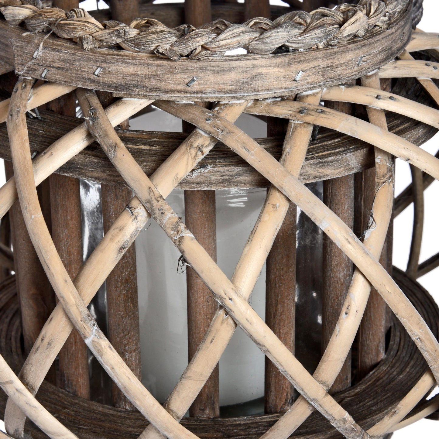 Rustic Elegance Wicker Lantern - Large