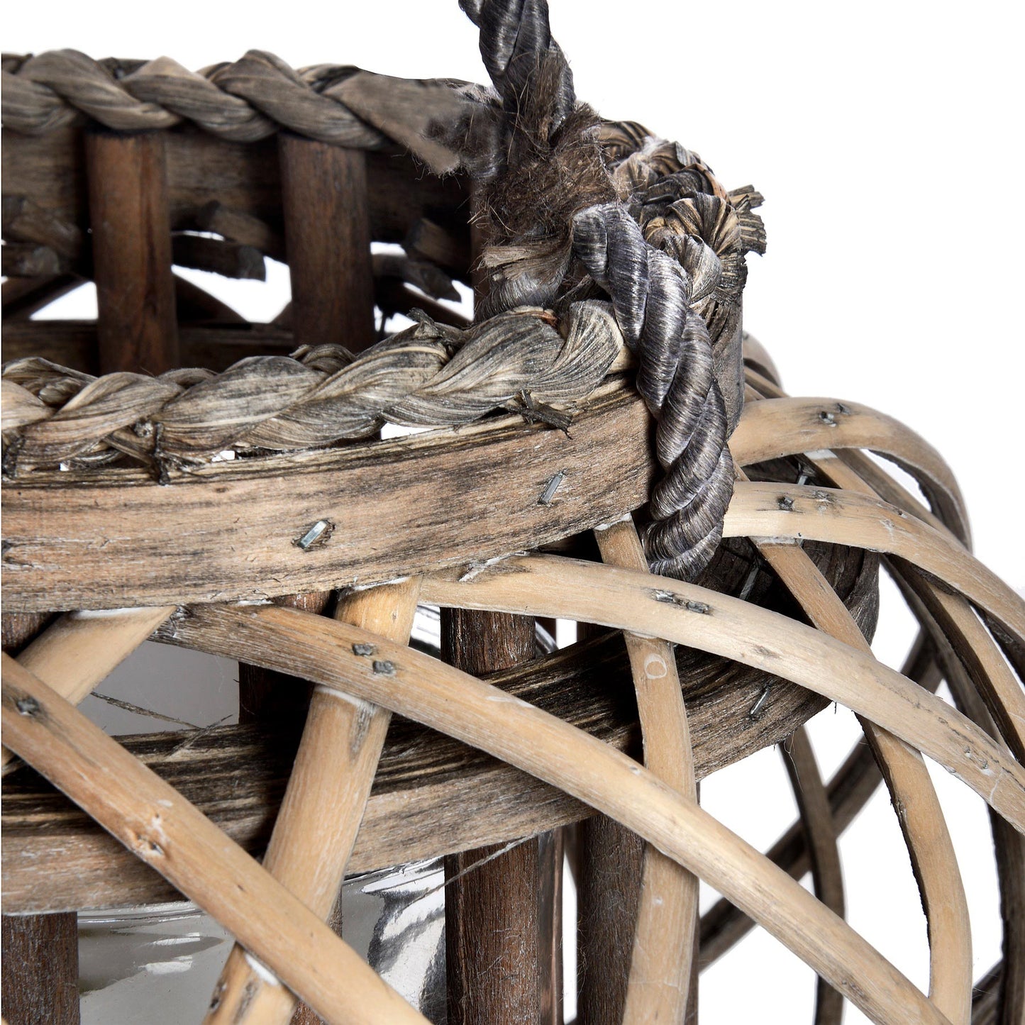 Rustic Elegance Wicker Lantern - Large