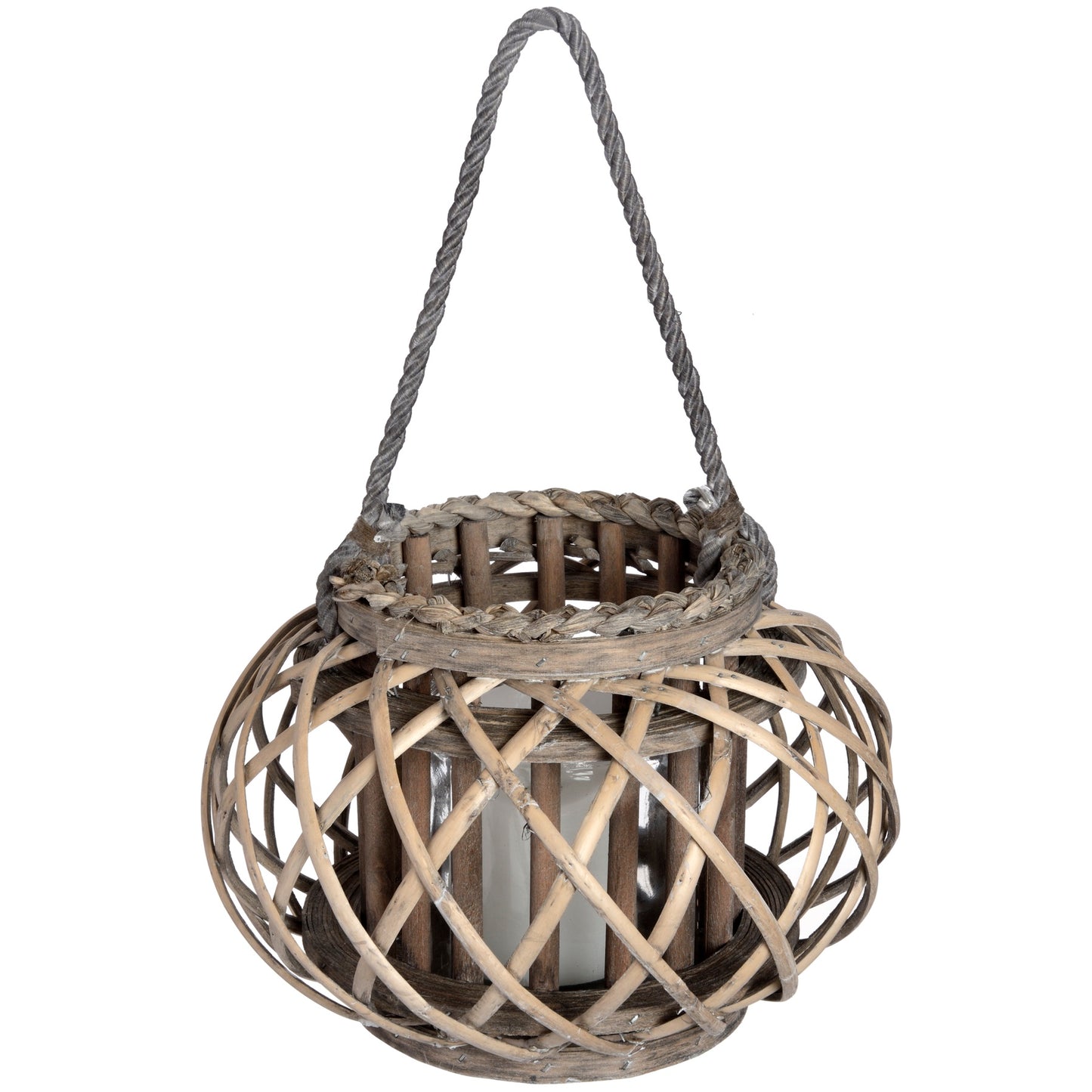 Rustic Elegance Wicker Lantern - Large